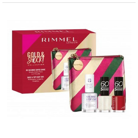 RIMMEL COFFRET SMALTI SUPER SHINE +BASE +POCHETTE 