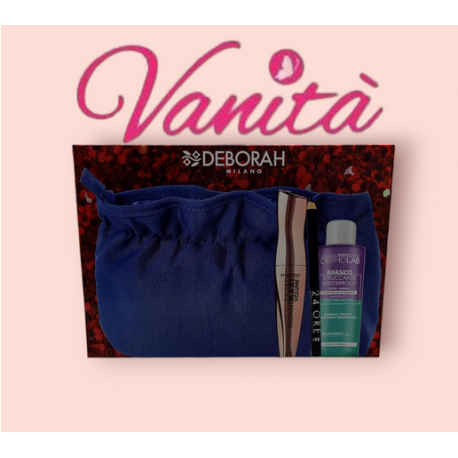 DEBORAH COFF.MASCARA 24H INSTANT MAXI VOLUME+KAJAL+STRUCCANTE+POCHETT